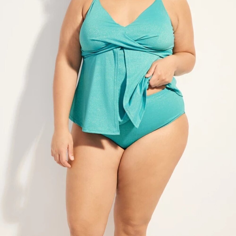 NWT Maurices Swim Plus Size Sparkle High Waist Bikini Bottom in Size 2X